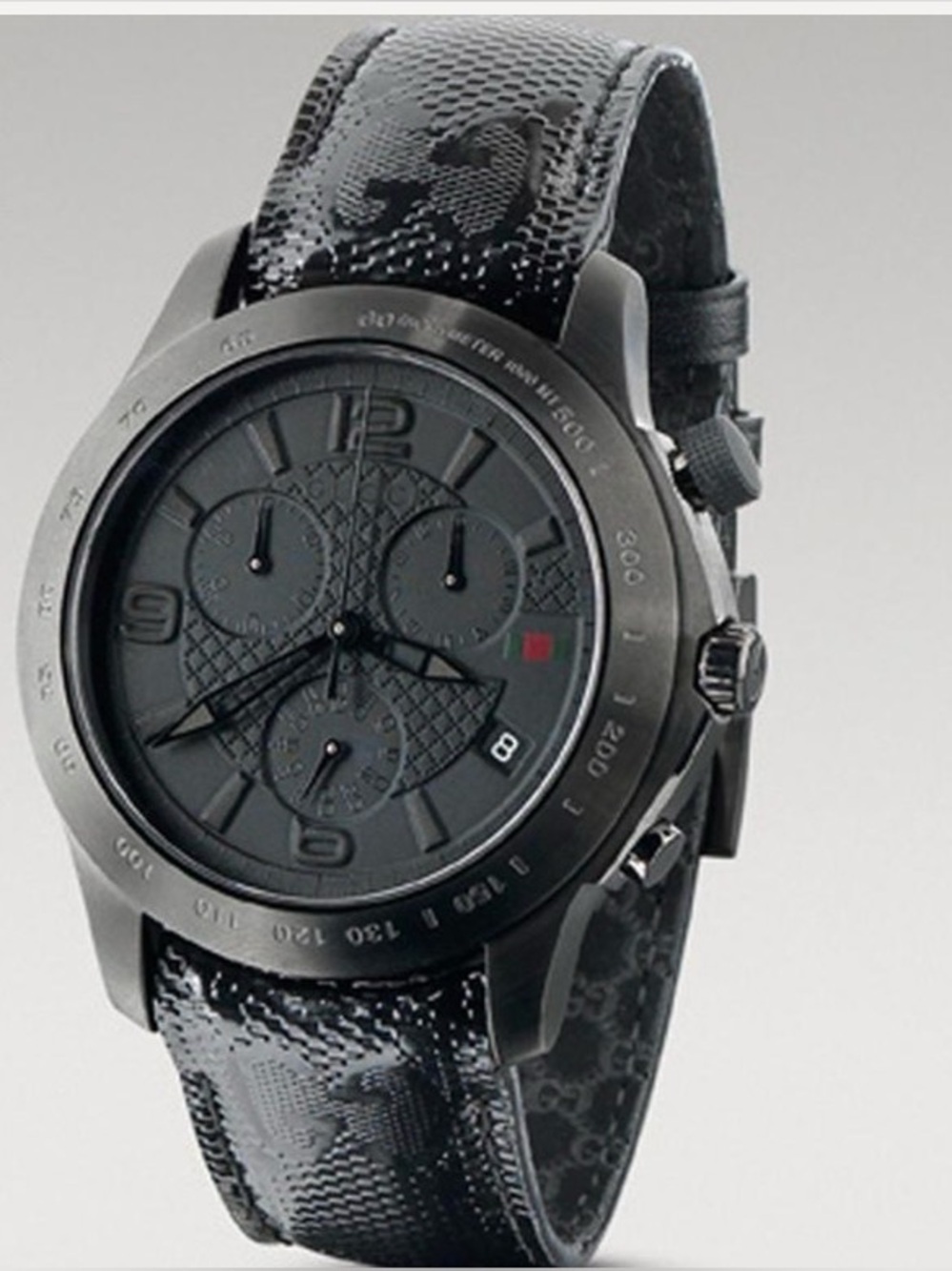 500 by Gucci Black watch patent leather stainless steel limited edition 126.2